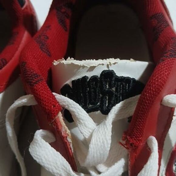 The Ohio State Men's 9 White Leather Red Contrast Low Ankle Sneaker AMAZING Sole - Picture 16 of 16